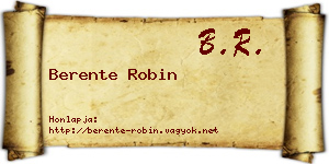 Berente Robin névjegykártya